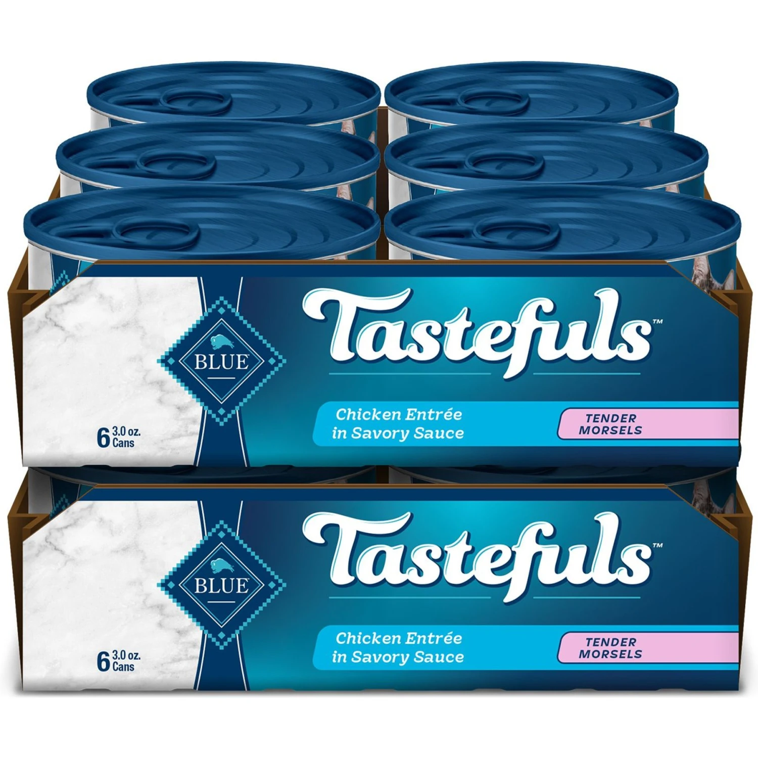 Blue Buffalo Tastefuls Natural Tender Morsels Chicken Entree Wet Cat Food, 3-oz Can, Case Of 12 1 Blue Buffalo Tastefuls Natural Tender Morsels Chicken Entree Wet Cat Food, 3-oz Can, Case Of 12