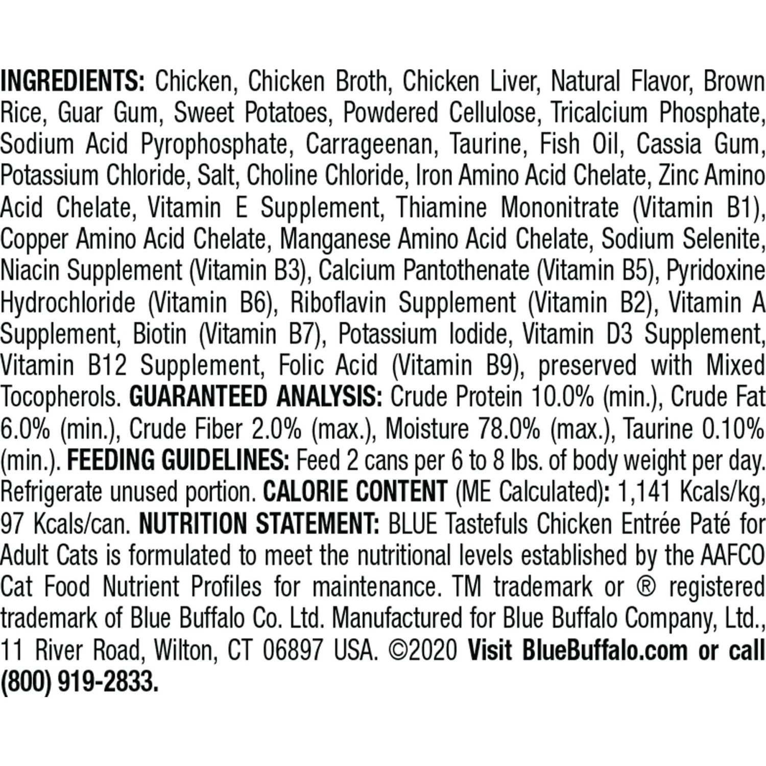 Blue Buffalo Tastefuls Natural Pate Chicken Entree Wet Cat Food, 3-oz Can, Case Of 12 2 Blue Buffalo Tastefuls Natural Pate Chicken Entree Wet Cat Food, 3-oz Can, Case Of 12 - Image 2