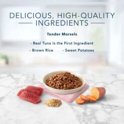Blue Buffalo Tastefuls Natural Tender Morsels Tuna Entree Wet Cat Food, 3-oz Can, Case Of 12 -Blue Buffalo 879438 PT4. AC SS1800 V1687357629