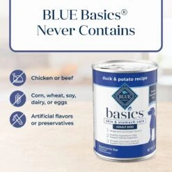 Blue Buffalo Basics Skin & Stomach Care Grain-Free Duck & Potato Adult Canned Dog Food -Blue Buffalo 88176 PT5. AC SS1800 V1646249820