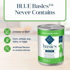 Blue Buffalo Basics Skin & Stomach Care Grain-Free Lamb & Potato Adult Canned Dog Food -Blue Buffalo 88190 PT5. AC SS1800 V1646273486