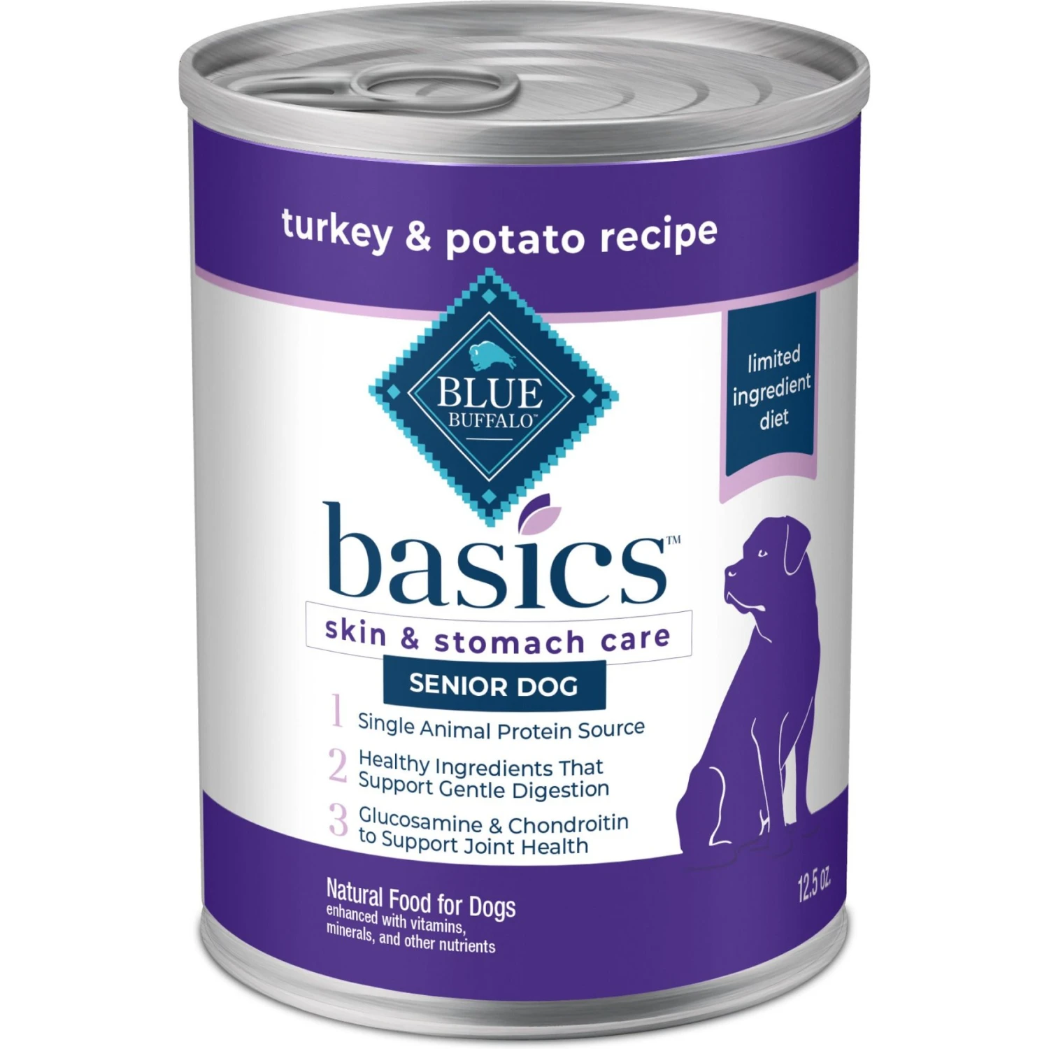 Blue Buffalo Basics Skin & Stomach Care Grain-Free Turkey & Potato Senior Canned Dog Food 1 Blue Buffalo Basics Skin & Stomach Care Grain-Free Turkey & Potato Senior Canned Dog Food