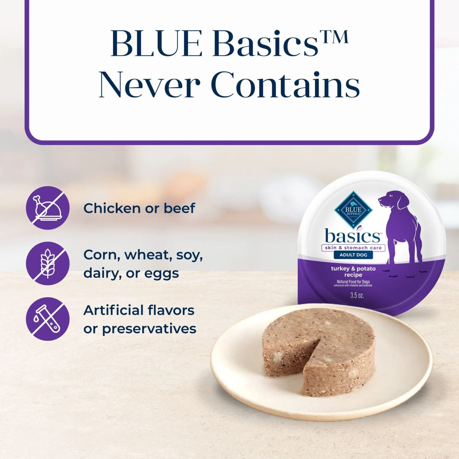 Blue Buffalo Basics Skin & Stomach Care Grain-Free Turkey & Potato Small Breed Adult Wet Dog Food 6 Blue Buffalo Basics Skin & Stomach Care Grain-Free Turkey & Potato Small Breed Adult Wet Dog Food - Image 6