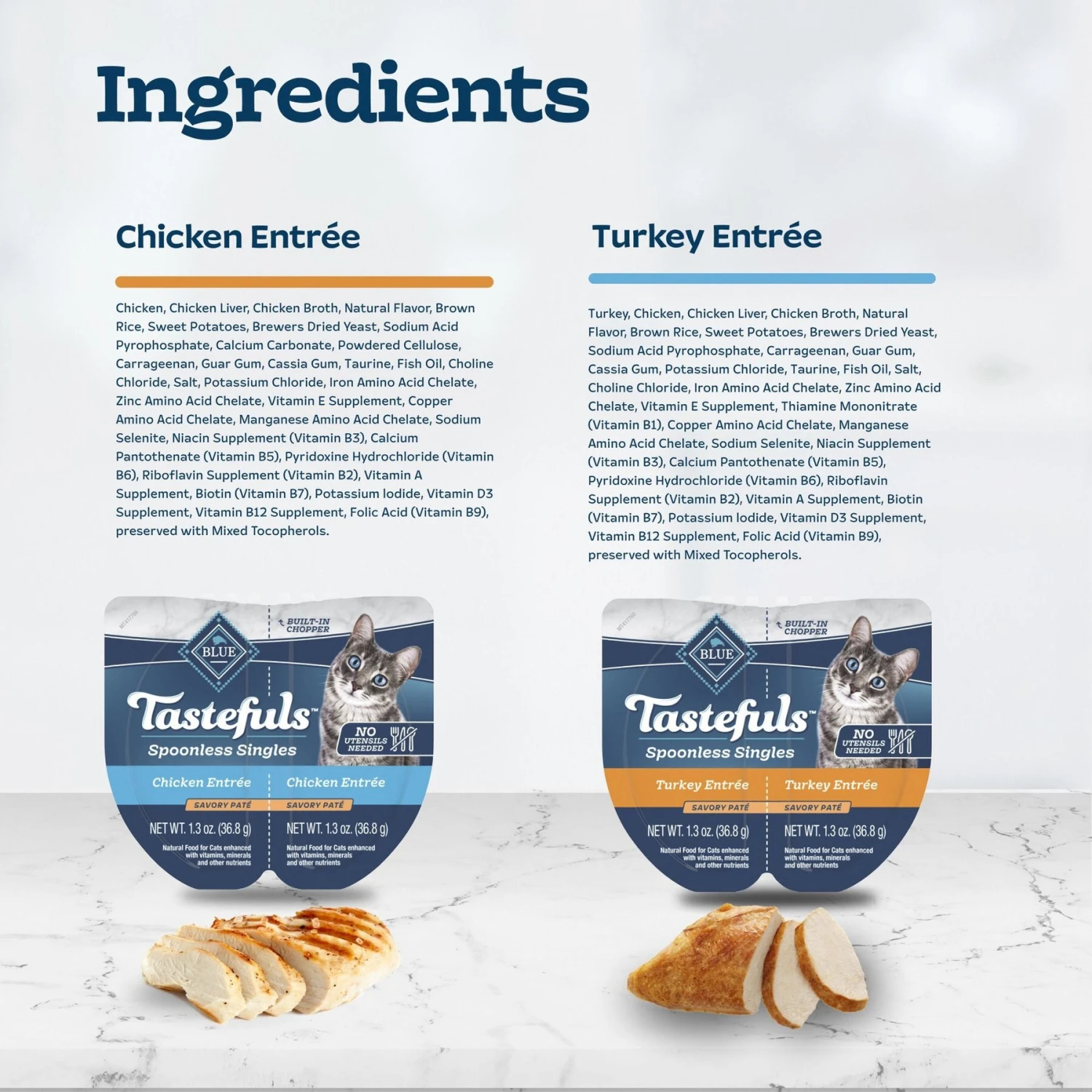 Blue Buffalo Tastefuls Spoonless Singles Chicken & Turkey Entree Variety Pack Adult Pate Wet Cat Food, 2.6-oz Twin Pack, Case Of 12 5 Blue Buffalo Tastefuls Spoonless Singles Chicken & Turkey Entree Variety Pack Adult Pate Wet Cat Food, 2.6-oz Twin Pack, Case Of 12 - Image 5