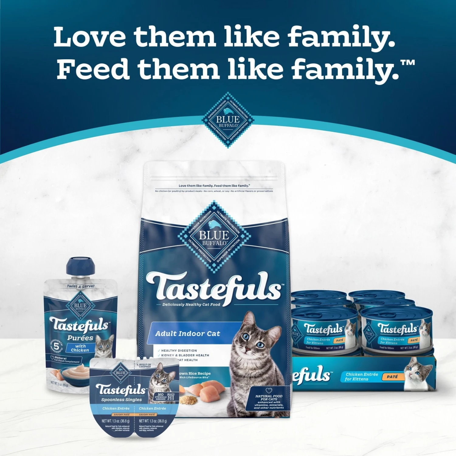 Blue Buffalo Tastefuls Spoonless Singles Chicken & Turkey Entree Variety Pack Adult Pate Wet Cat Food, 2.6-oz Twin Pack, Case Of 12 9 Blue Buffalo Tastefuls Spoonless Singles Chicken & Turkey Entree Variety Pack Adult Pate Wet Cat Food, 2.6-oz Twin Pack, Case Of 12 - Image 9
