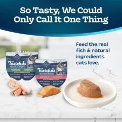 Blue Buffalo Tastefuls Spoonless Singles Whitefish, Tuna & Salmon Entree Variety Pack Adult Pate Wet Cat Food, 2.6-oz Twin Pack, Case Of 12 -Blue Buffalo 954222 PT2. AC SS1800 V1695051534