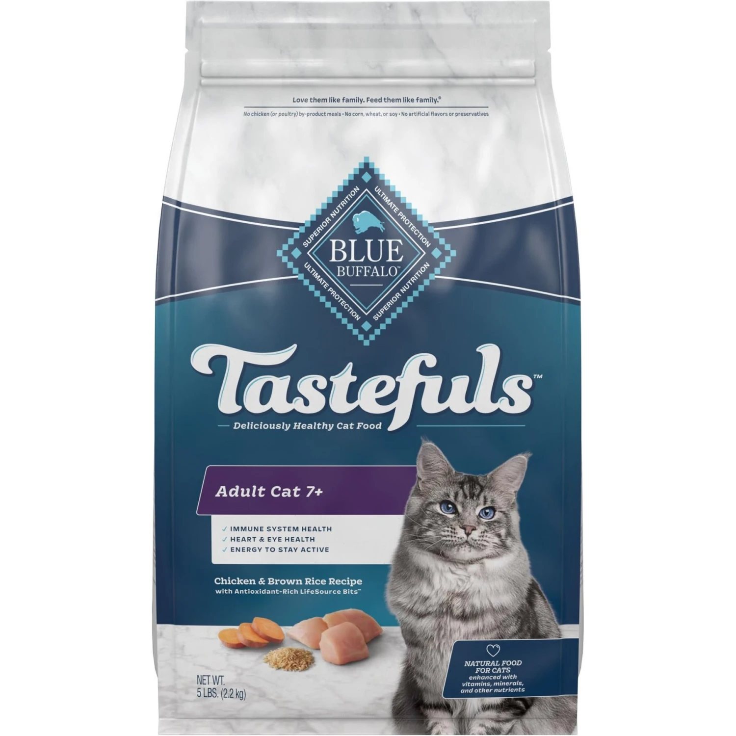 Blue Buffalo Tastefuls Natural Chicken Adult 7+ Dry Cat Food & Blue Buffalo Tastefuls Chicken Entrée Mature Cats Pate Wet Cat Food, 3-oz Can, Case Of 24 2 Blue Buffalo Tastefuls Natural Chicken Adult 7+ Dry Cat Food & Blue Buffalo Tastefuls Chicken Entrée Mature Cats Pate Wet Cat Food, 3-oz Can, Case Of 24 - Image 2