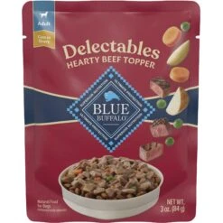 Blue Buffalo Delectables Beef Dinner Natural Wet Dog Food, 3-oz Pouch, Case Of 24