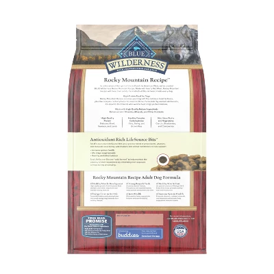 Blue Buffalo Wilderness Rocky Mountain Recipe High Protein Natural Adult Dry Dog Food Beef With Grain - 4.5lbs 1 Blue Buffalo Wilderness Rocky Mountain Recipe High Protein Natural Adult Dry Dog Food Beef With Grain - 4.5lbs
