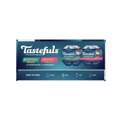 Blue Buffalo Tasteful Spoonless Singles White Fish & Tuna And Salmon Entree Wet Cat Food Pate Variety Pack - 12ct/31.2oz 5 Blue Buffalo Tasteful Spoonless Singles White Fish & Tuna And Salmon Entree Wet Cat Food Pate Variety Pack - 12ct/31.2oz - Image 5