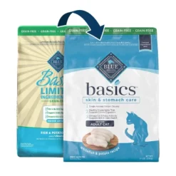 Blue Buffalo Basics Skin & Stomach Care Grain Free Natural Indoor With Fish & Potato Adult Dry Cat Food - 11lbs