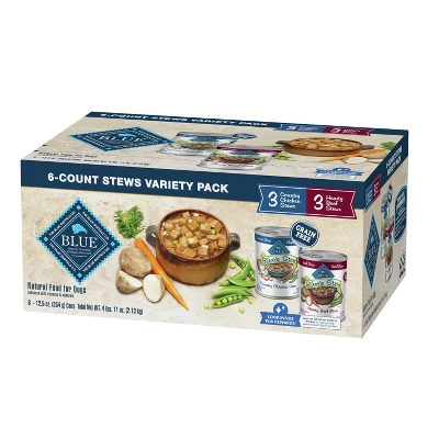 Blue Buffalo Blue's Stew Chicken & Beef In Gravy Wet Dog Food Variety Pack For Adult Dogs, Grain-Free - 12.5oz/6ct 2 Blue Buffalo Blue's Stew Chicken & Beef In Gravy Wet Dog Food Variety Pack For Adult Dogs, Grain-Free - 12.5oz/6ct - Image 2