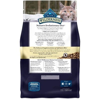 Blue Buffalo Wilderness Grain Free With Chicken Mature Premium Dry Cat Food 1 Blue Buffalo Wilderness Grain Free With Chicken Mature Premium Dry Cat Food