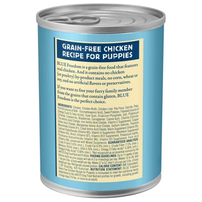 Blue Buffalo Freedom Grain Free Wet Dog Food Chicken Recipe Puppy - 12.5oz/12ct Pack 2 Blue Buffalo Freedom Grain Free Wet Dog Food Chicken Recipe Puppy - 12.5oz/12ct Pack - Image 2