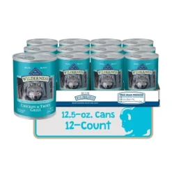 Blue Buffalo Wilderness Grain Free Wet Dog Food Chicken & Trout Fish Grill - 12.5oz/12ct Pack