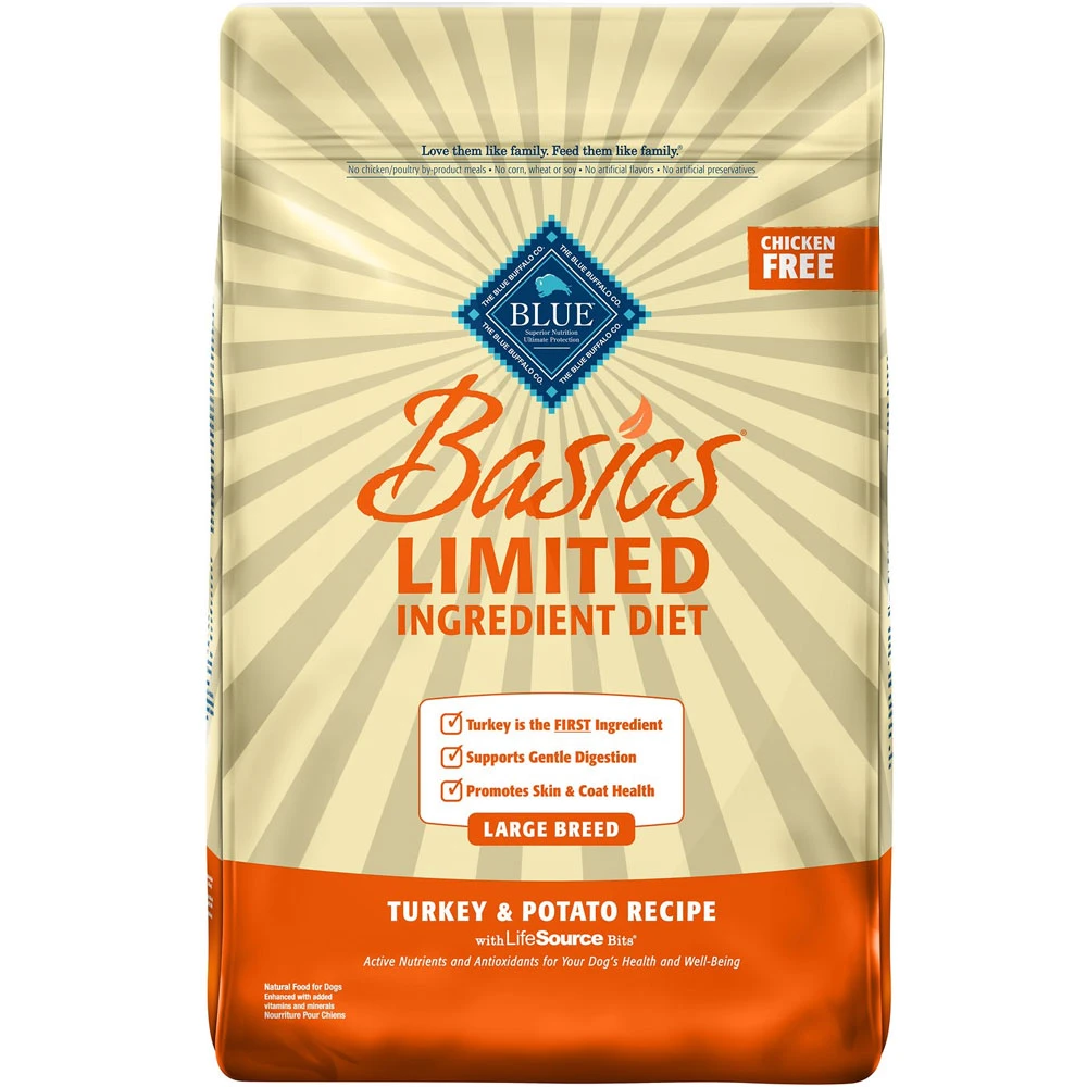 Blue Buffalo Basics Limited Ingredient Diet Turkey & Potato Recipe Large Breed Adult Dry Dog Food (24 Lb) 1 Blue Buffalo Basics Limited Ingredient Diet Turkey & Potato Recipe Large Breed Adult Dry Dog Food (24 Lb)