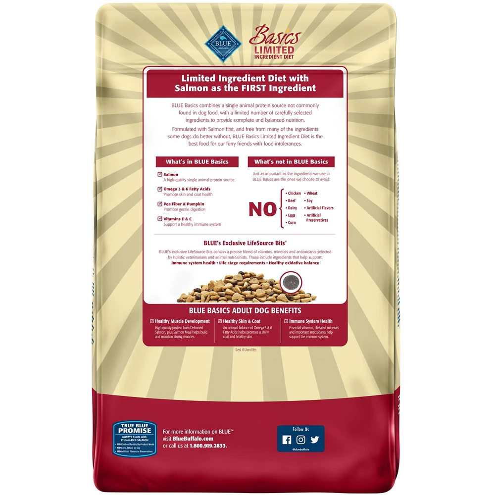 Blue Buffalo Basics Limited Ingredient Formula Salmon & Potato Recipe Adult Dry Dog Food (24 Lb) 2 Blue Buffalo Basics Limited Ingredient Formula Salmon & Potato Recipe Adult Dry Dog Food (24 Lb) - Image 2