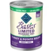 Blue Buffalo Basics Limited Ingredient Grain-Free Turkey & Potato Recipe Canned Dog Food (12.4oz X 12)