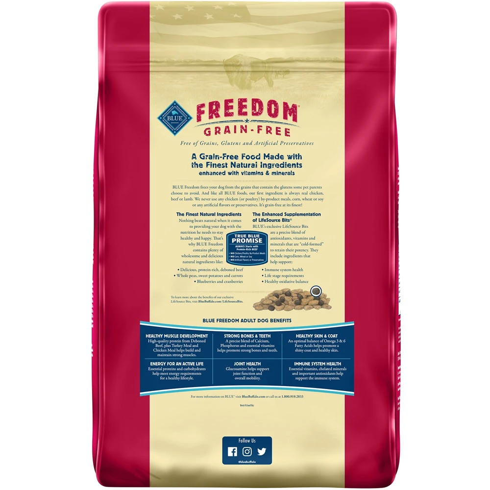 Blue Buffalo Freedom Adult Beef Recipe Grain-Free Dry Dog Food (24 Lb) 2 Blue Buffalo Freedom Adult Beef Recipe Grain-Free Dry Dog Food (24 Lb) - Image 2
