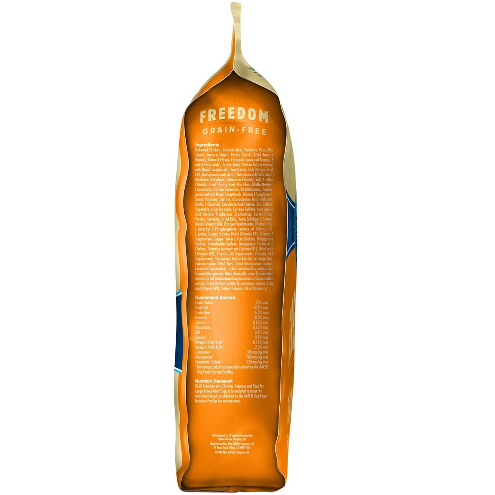 Blue Buffalo Freedom Large Breed Adult Chicken Recipe Grain-Free Dry Dog Food (24 Lb) 7 Blue Buffalo Freedom Large Breed Adult Chicken Recipe Grain-Free Dry Dog Food (24 Lb) - Image 7