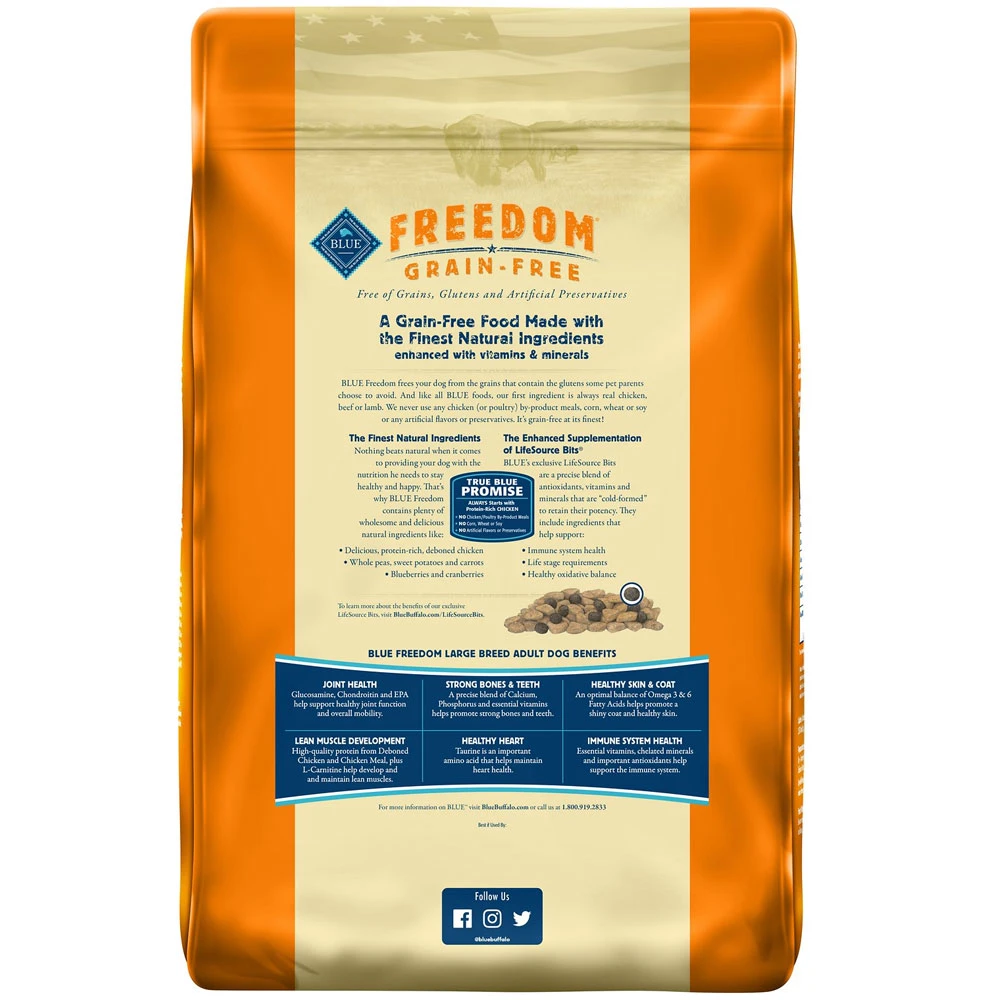 Blue Buffalo Freedom Large Breed Adult Chicken Recipe Grain-Free Dry Dog Food (24 Lb) 2 Blue Buffalo Freedom Large Breed Adult Chicken Recipe Grain-Free Dry Dog Food (24 Lb) - Image 2