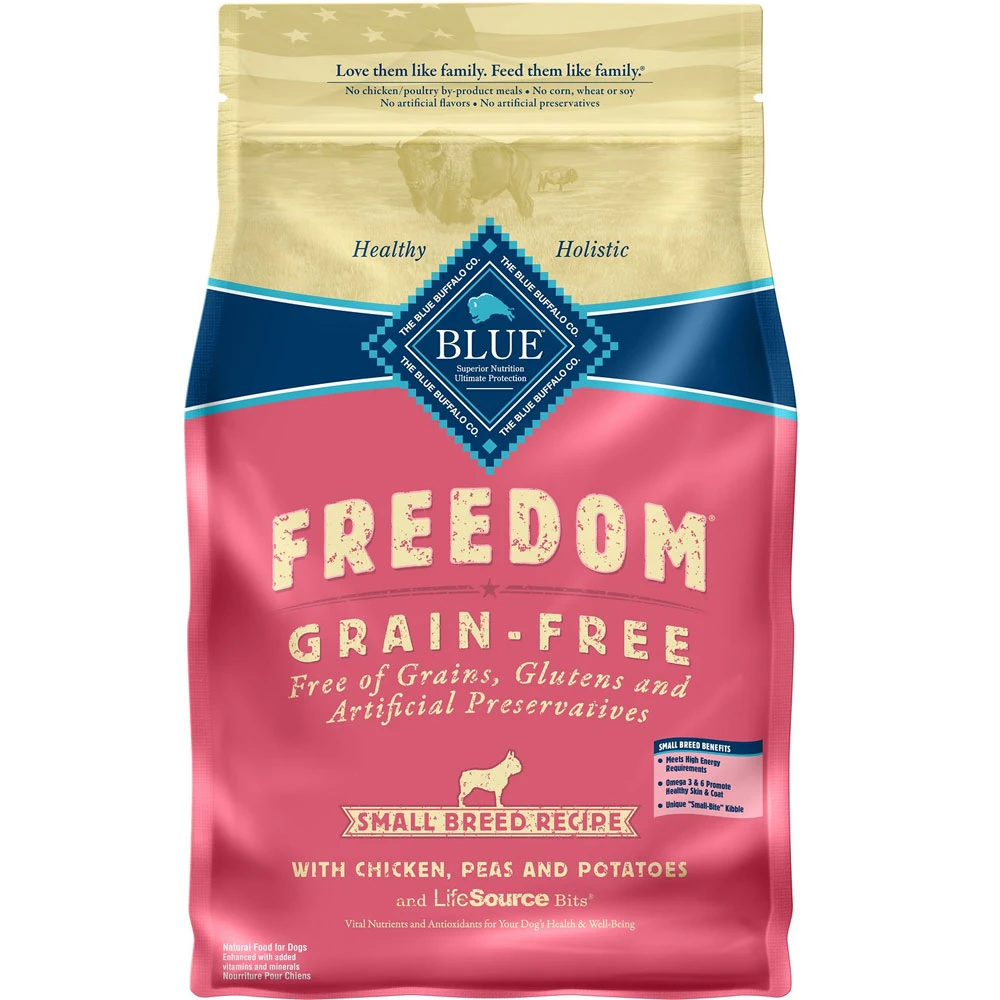 Blue Buffalo Freedom Small Breed Adult Chicken Recipe Grain-Free Dry Dog Food (11 Lb) 1 Blue Buffalo Freedom Small Breed Adult Chicken Recipe Grain-Free Dry Dog Food (11 Lb)