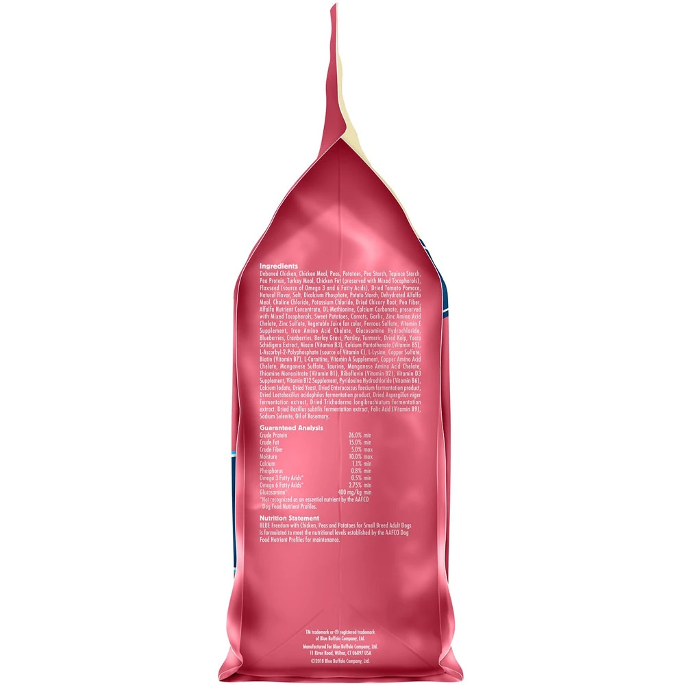 Blue Buffalo Freedom Small Breed Adult Chicken Recipe Grain-Free Dry Dog Food (11 Lb) 7 Blue Buffalo Freedom Small Breed Adult Chicken Recipe Grain-Free Dry Dog Food (11 Lb) - Image 7