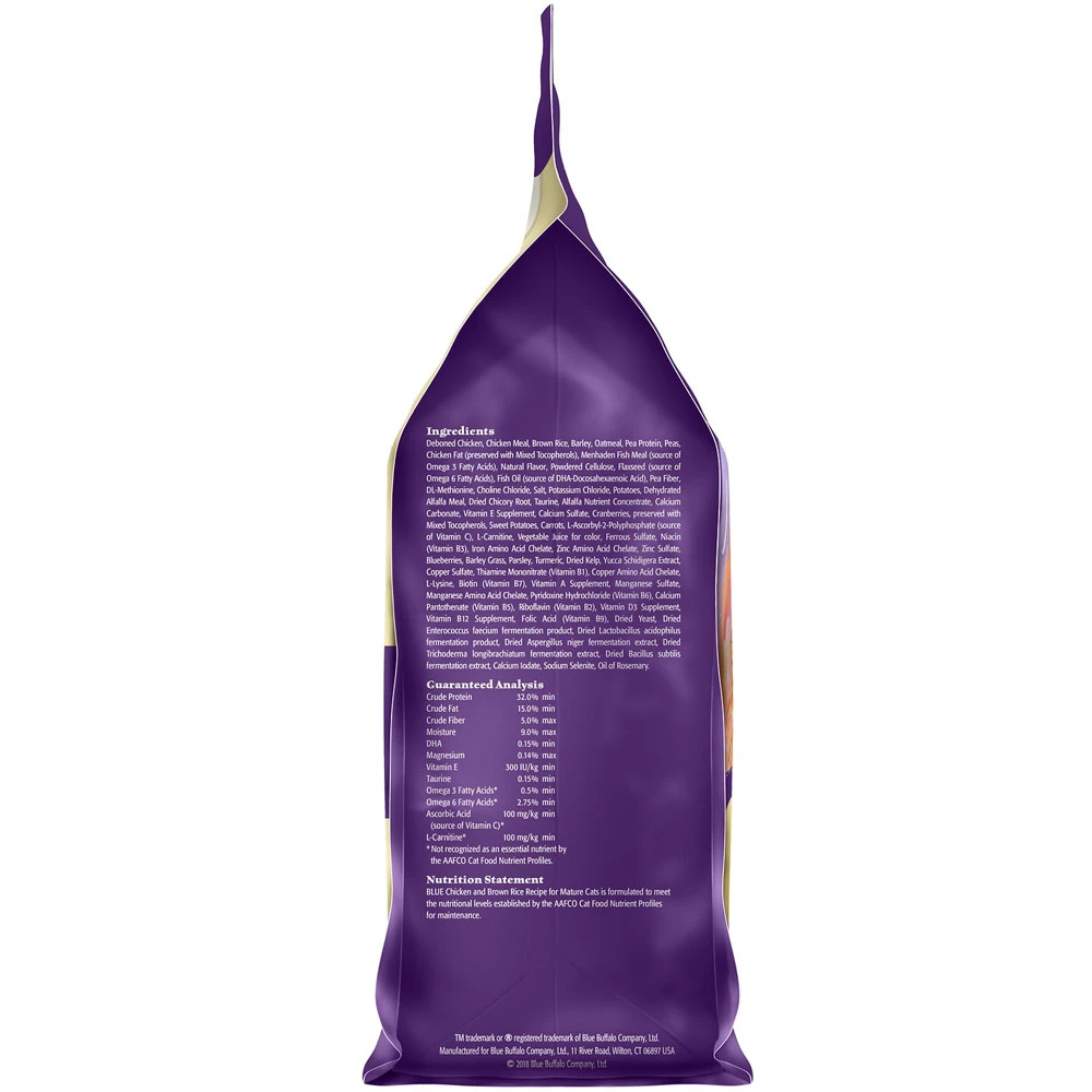 Blue Buffalo Healthy Aging Chicken & Brown Rice Recipe Mature Dry Cat Food (7 Lb) 7 Blue Buffalo Healthy Aging Chicken & Brown Rice Recipe Mature Dry Cat Food (7 Lb) - Image 7