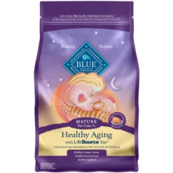 Blue Buffalo Healthy Aging Chicken & Brown Rice Recipe Mature Dry Cat Food (7 Lb)