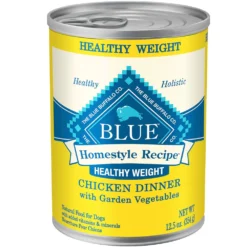 Blue Buffalo Homestyle Recipe Healthy Weight Chicken Dinner With Garden Vegetables & Brown Rice Canned Dog Food (12.5oz X 12)