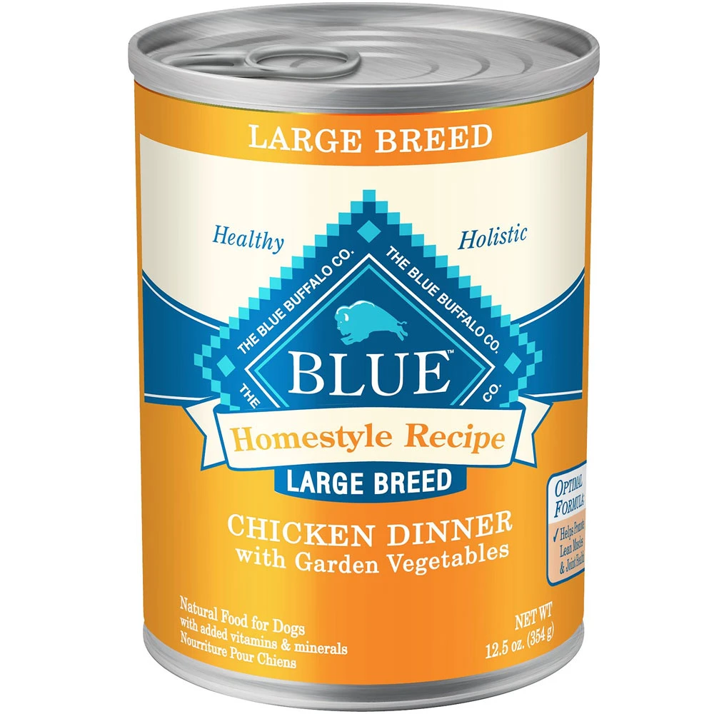Blue Buffalo Homestyle Recipe Large Breed Chicken Dinner With Garden Vegetables Canned Dog Food (12.5oz X 12) 1 Blue Buffalo Homestyle Recipe Large Breed Chicken Dinner With Garden Vegetables Canned Dog Food (12.5oz X 12)