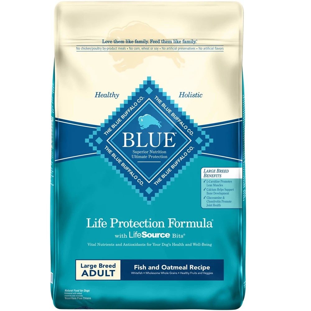 Blue Buffalo Life Protection Formula Large Breed Adult Fish & Oatmeal Recipe Dry Dog Food (30 Lb) 1 Blue Buffalo Life Protection Formula Large Breed Adult Fish & Oatmeal Recipe Dry Dog Food (30 Lb)