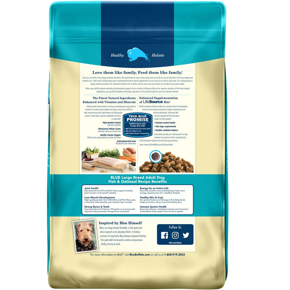 Blue Buffalo Life Protection Formula Large Breed Adult Fish & Oatmeal Recipe Dry Dog Food (30 Lb) 2 Blue Buffalo Life Protection Formula Large Breed Adult Fish & Oatmeal Recipe Dry Dog Food (30 Lb) - Image 2