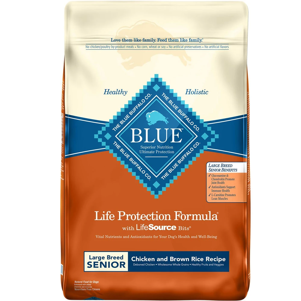 Blue Buffalo Life Protection Formula Large Breed Senior Chicken & Brown Rice Recipe Dry Dog Food (30 Lb) 1 Blue Buffalo Life Protection Formula Large Breed Senior Chicken & Brown Rice Recipe Dry Dog Food (30 Lb)