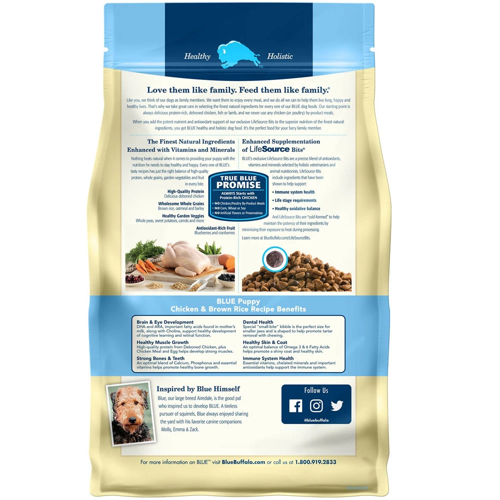 Blue Buffalo Life Protection Formula Puppy Chicken & Brown Rice Recipe Dry Dog Food (6 Lb) 2 Blue Buffalo Life Protection Formula Puppy Chicken & Brown Rice Recipe Dry Dog Food (6 Lb) - Image 2