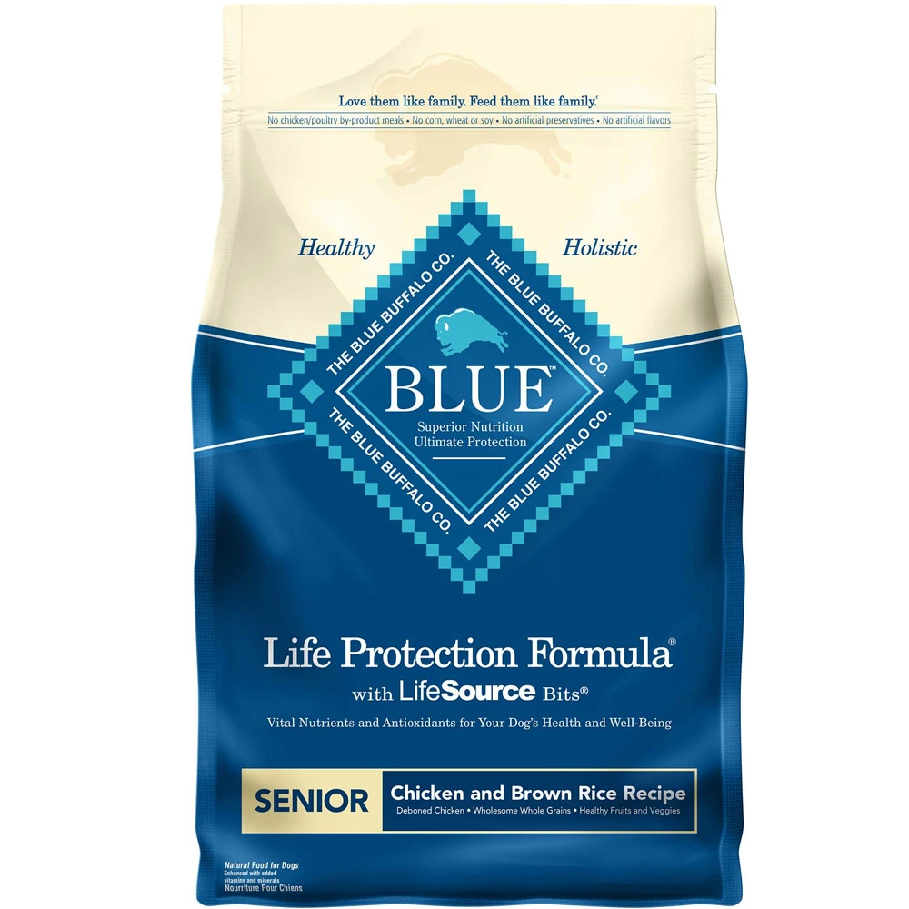 Blue Buffalo Life Protection Formula Senior Chicken & Brown Rice Recipe Dry Dog Food (15 Lb) 1 Blue Buffalo Life Protection Formula Senior Chicken & Brown Rice Recipe Dry Dog Food (15 Lb)