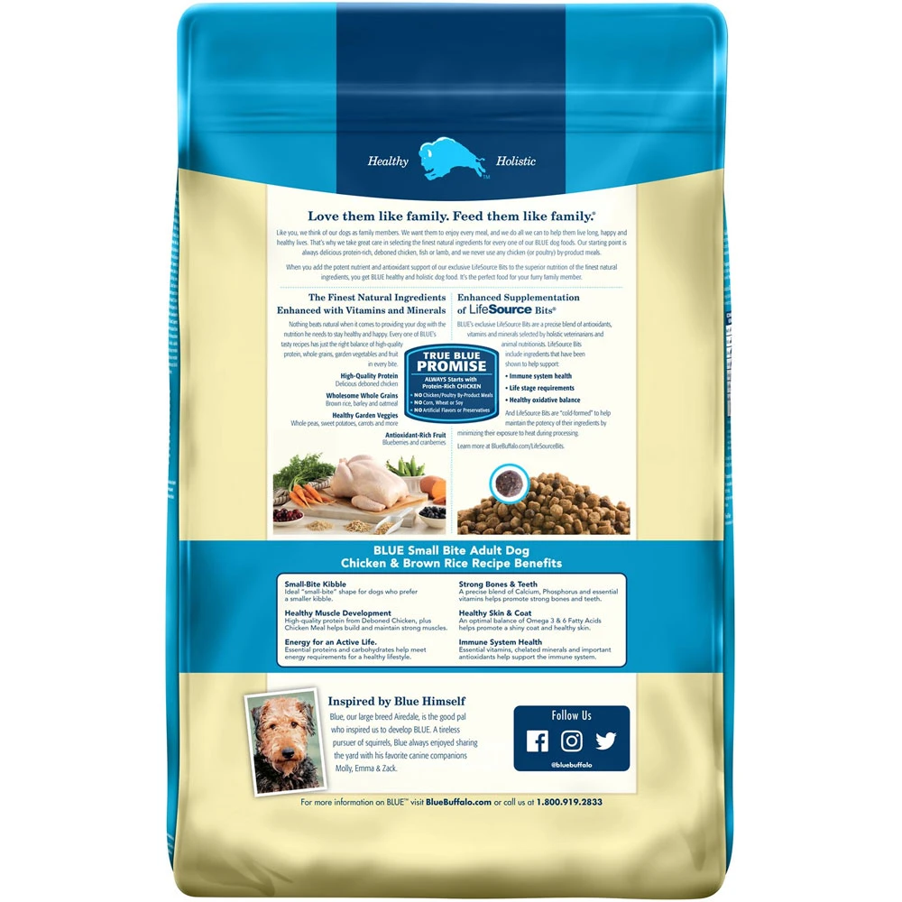 Blue Buffalo Life Protection Formula Small Bite Adult Chicken & Brown Rice Recipe Dry Dog Food (15 Lb) 2 Blue Buffalo Life Protection Formula Small Bite Adult Chicken & Brown Rice Recipe Dry Dog Food (15 Lb) - Image 2