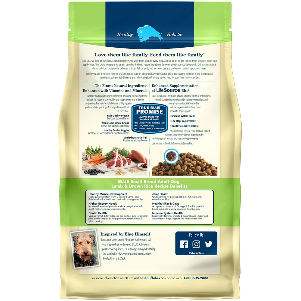 Blue Buffalo Life Protection Formula Small Breed Adult Lamb & Brown Rice Recipe Dry Dog Food (15 Lb) 2 Blue Buffalo Life Protection Formula Small Breed Adult Lamb & Brown Rice Recipe Dry Dog Food (15 Lb) - Image 2