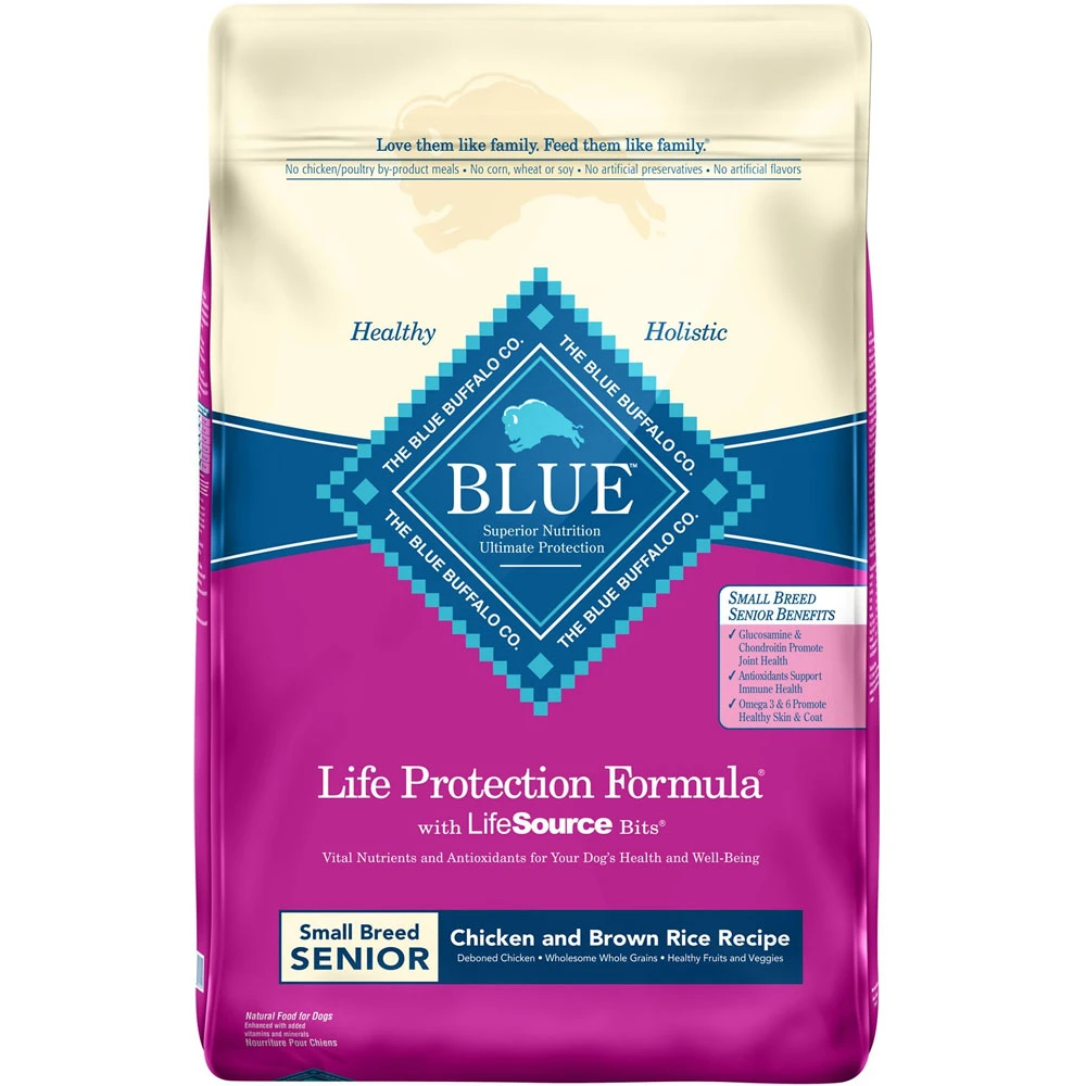Blue Buffalo Life Protection Formula Small Breed Senior Chicken & Brown Rice Recipe Dry Dog Food (6 Lb) 1 Blue Buffalo Life Protection Formula Small Breed Senior Chicken & Brown Rice Recipe Dry Dog Food (6 Lb)