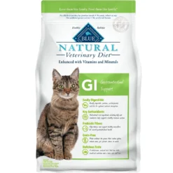 Blue Buffalo Natural Veterinary Diet - GI Gastrointestinal Support Dry Cat Food (4x7 Lb)