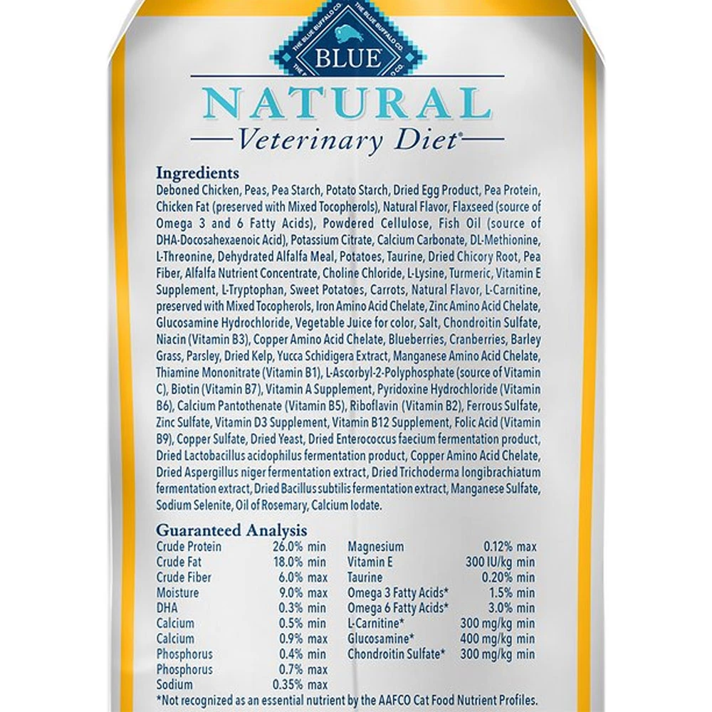 Blue Buffalo Natural Veterinary Diet - W+U Weight Management + Urinary Care Dry Cat Food (4x6.5 Lb) 3 Blue Buffalo Natural Veterinary Diet - W+U Weight Management + Urinary Care Dry Cat Food (4x6.5 Lb) - Image 3