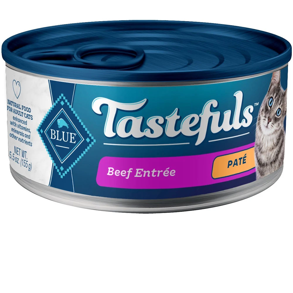 Blue Buffalo Tastefuls Beef Entree Pate Wet Cat Food (5.5oz X 12) 1 Blue Buffalo Tastefuls Beef Entree Pate Wet Cat Food (5.5oz X 12)