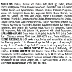 Blue Buffalo Tastefuls Chicken Entree Kitten Pate Wet Cat Food (3oz X 12) -Blue Buffalo blue buffalo tastefuls chicken entree kitten pate wet cat food 3oz x 12 84