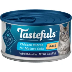 Blue Buffalo Tastefuls Chicken Entree Mature Cats Pate Wet Cat Food (3oz X 12)