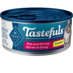 Blue Buffalo Tastefuls Fish & Shrimp Entree In Gravy Flaked Wet Cat Food (5.5oz X 12)