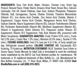 Blue Buffalo Tastefuls Tender Morsels Tuna Entree Wet Cat Food (3oz X 24) 9 Blue Buffalo Tastefuls Tender Morsels Tuna Entree Wet Cat Food (3oz X 24) -Blue Buffalo blue buffalo tastefuls tender morsels tuna entree wet cat food 3oz x 24 86