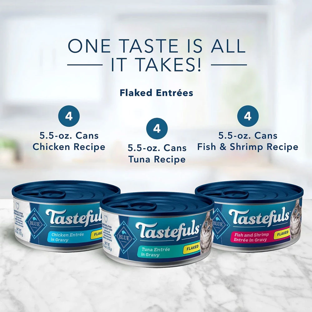 Blue Buffalo Tastefuls Tuna, Chicken, Fish & Shrimp Entrees Variety Pack Flaked Wet Cat Food 3-oz, Case Of 12 3 Blue Buffalo Tastefuls Tuna, Chicken, Fish & Shrimp Entrees Variety Pack Flaked Wet Cat Food 3-oz, Case Of 12 - Image 3