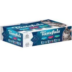 Blue Buffalo Tastefuls Tuna, Chicken, Fish & Shrimp Entrees Variety Pack Flaked Wet Cat Food, 5.5-oz, Case Of 12