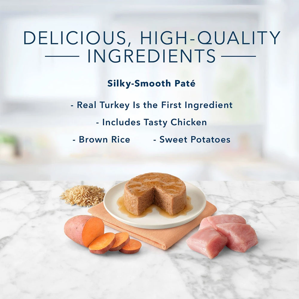 Blue Buffalo Tastefuls Turkey & Chicken Entree Pate Wet Cat Food (3oz X 12) 2 Blue Buffalo Tastefuls Turkey & Chicken Entree Pate Wet Cat Food (3oz X 12) - Image 2