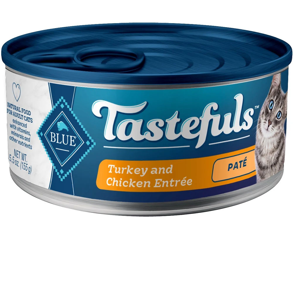 Blue Buffalo Tastefuls Turkey & Chicken Entree Pate Wet Cat Food (5.5oz X 12) 1 Blue Buffalo Tastefuls Turkey & Chicken Entree Pate Wet Cat Food (5.5oz X 12)